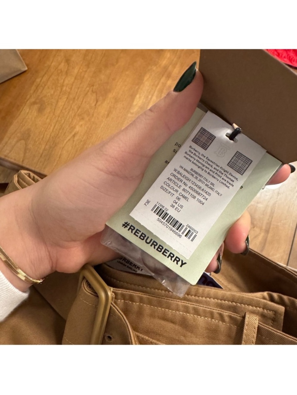 Burberry Camel A-Line Trench Skirt with Belt - Picture 14 of 15